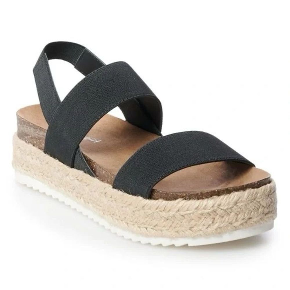 New Madden Girl Cassie Spring Summer Sandals Womens Size 10 Black 2" Platform